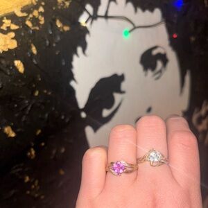 10K gold ring lot with gemstones